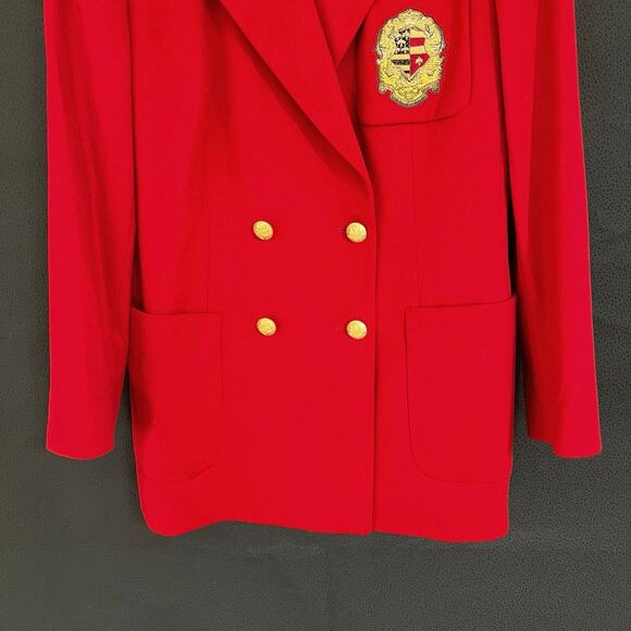 Escada Margarita Ley women’s double breasted crest cashmere blazer jacket - Picture 11 of 16
